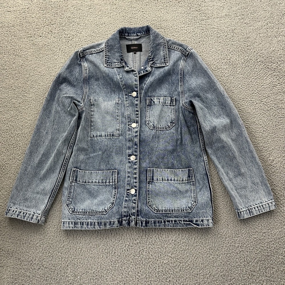 Quince 100% Organic Cotton Denim Jean Chore Jacket Women's Medium